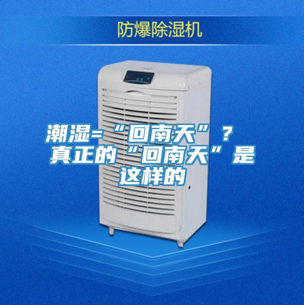 潮濕=“回南天”？ 真正的“回南天”是這樣的