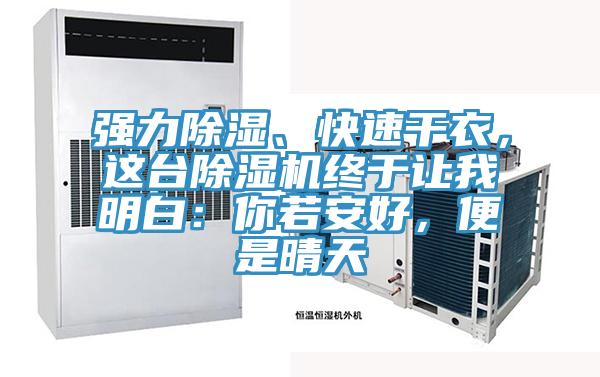 強(qiáng)力除濕、快速干衣，這臺(tái)除濕機(jī)終于讓我明白：你若安好，便是晴天