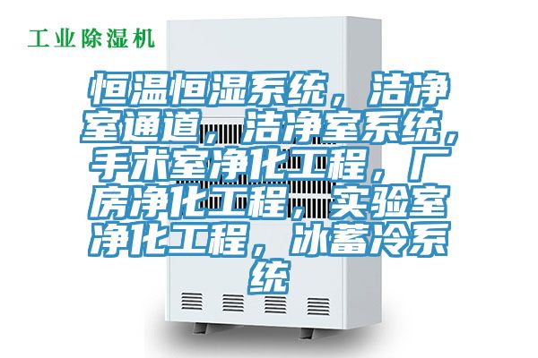 恒溫恒濕系統(tǒng)，潔凈室通道，潔凈室系統(tǒng)，手術(shù)室凈化工程，廠房?jī)艋こ蹋瑢?shí)驗(yàn)室凈化工程，冰蓄冷系統(tǒng)
