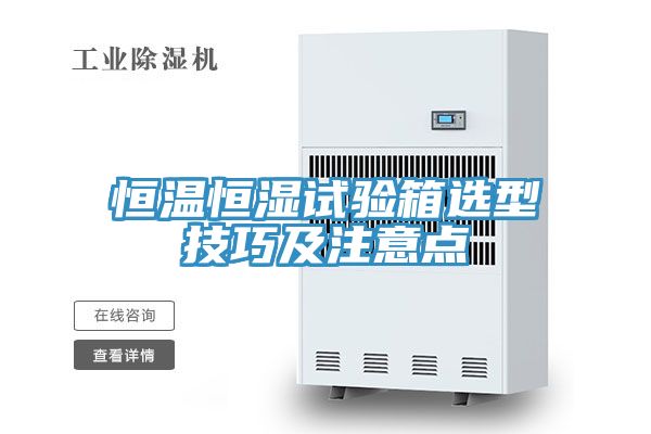 恒溫恒濕試驗箱選型技巧及注意點(diǎn)